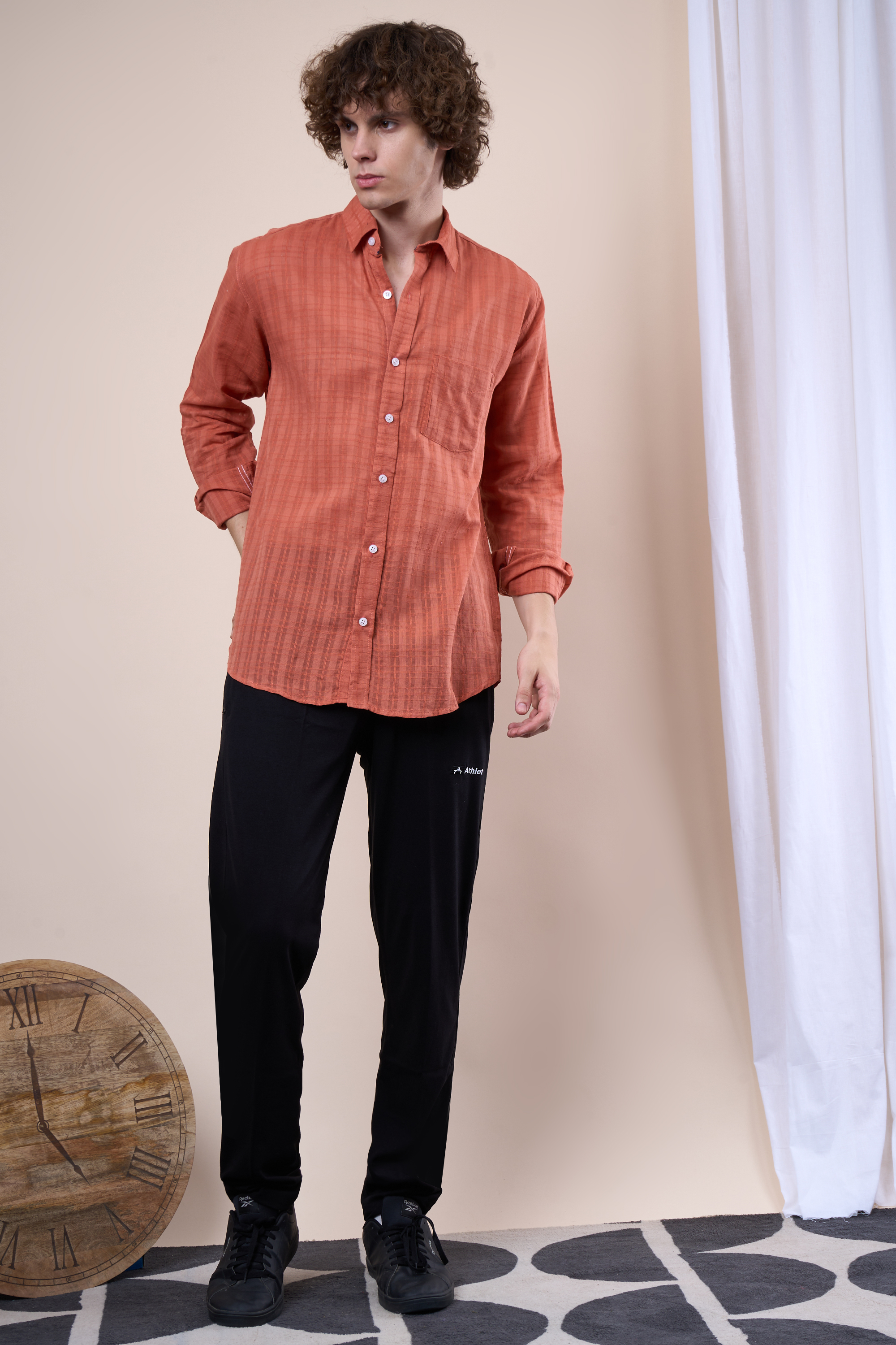 Black Royal Elephant  Printed Halfsleeves Cotton Shirt